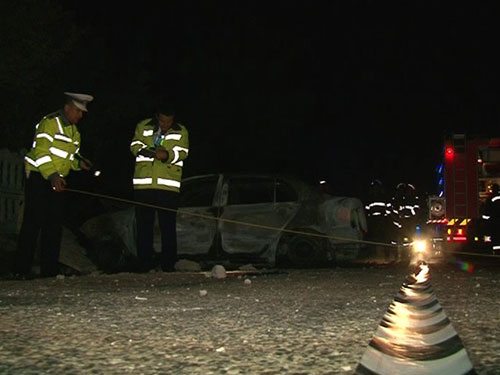 Foto: accident Fauresti - sofer carbonizat (c) eMaramures.ro